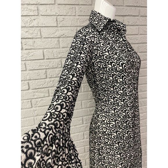 Fine Garments by Bell Black & White Embroidered Button Down Shirt Dress Size 2 - Picture 5 of 12
